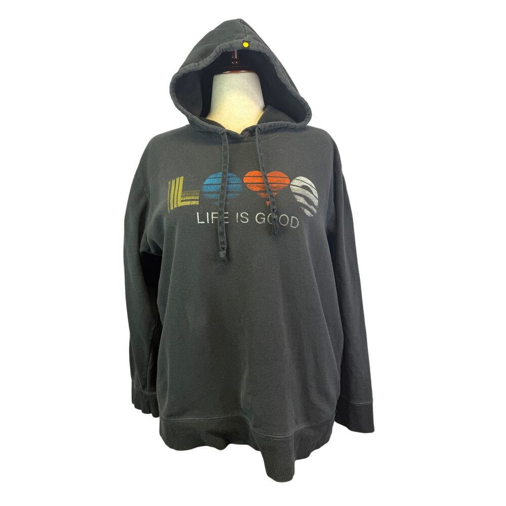 LIFE IS GOOD Positive LOVE HEART PEACE HOODIE HOODED SWEATSHIRT Womens xxl - Picture 2 of 6